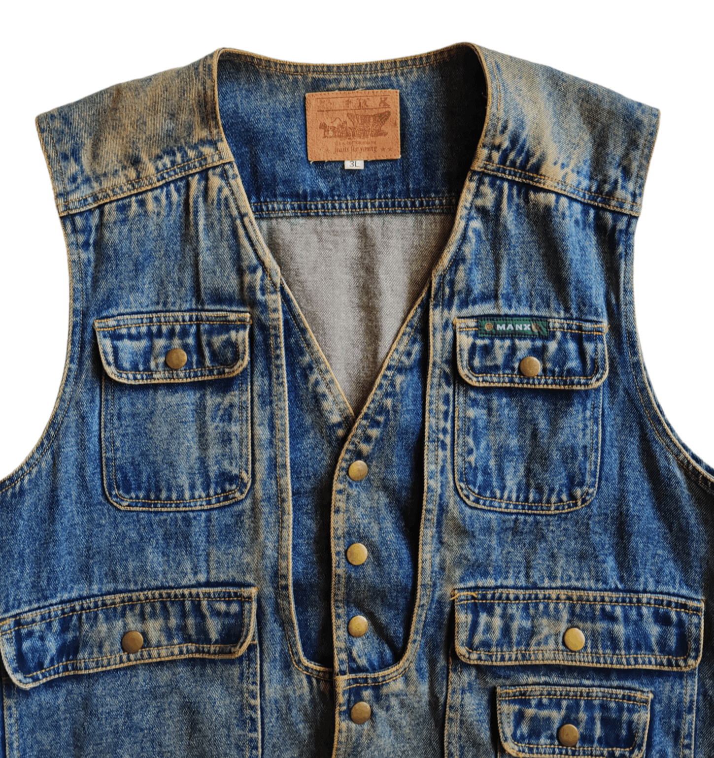 Vintage 90s Manx Sleeveless Denim Jacket size L Size US L / EU 52-54 / 3 - 4 Thumbnail