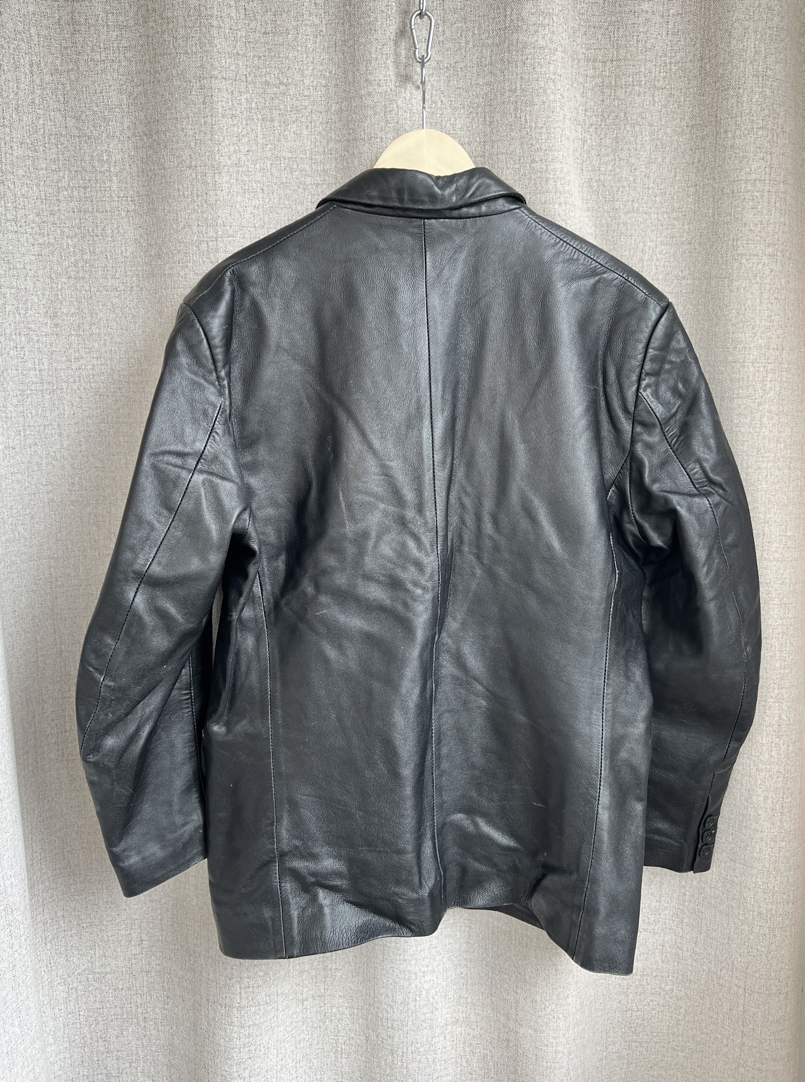 Vintage Vintage Avant Garde Black Leather Blazer Jacket Size US M / EU 48-50 / 2 - 4 Thumbnail