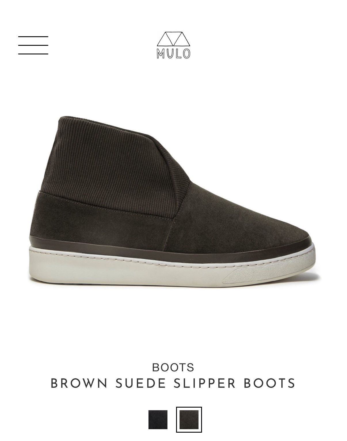 MULO Mulo Brown/Gray Suede and Ribbed-Knit Slippers Size 10 Size US 10 / EU 43 - 1 Thumbnail