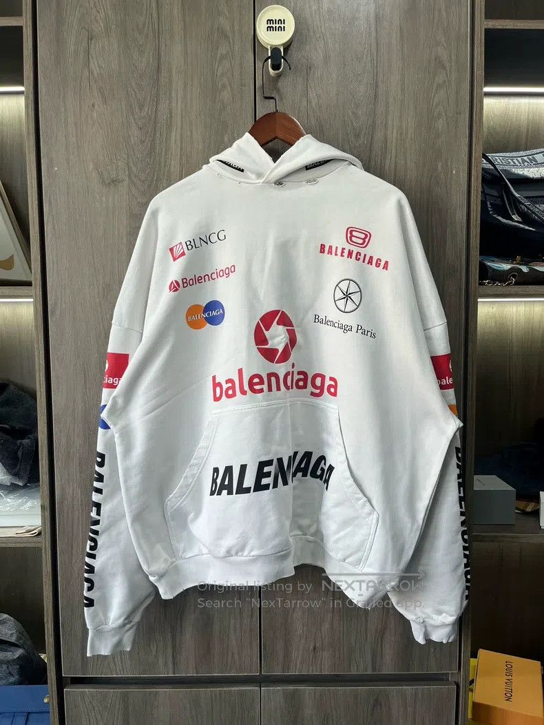 Balenciaga Balenciaga Racing Slogan Barrage Lettering Logo Hoodie Size US M / EU 48-50 / 2 - 1 Thumbnail
