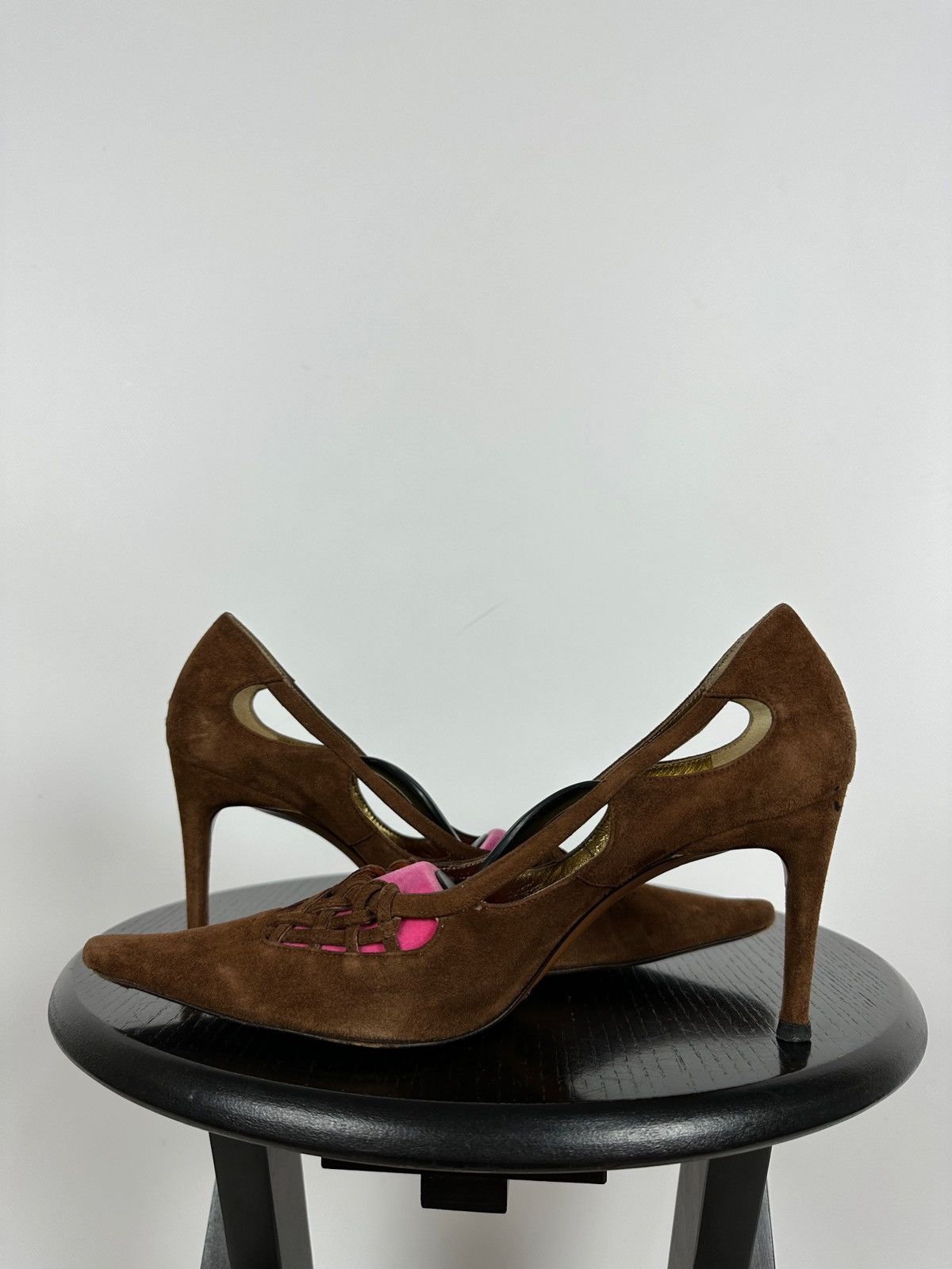 Dolce & Gabbana Vintage Dolce&Gabbana Suede Brown Heels Size US 7.5 / IT 37.5 - 8 Thumbnail