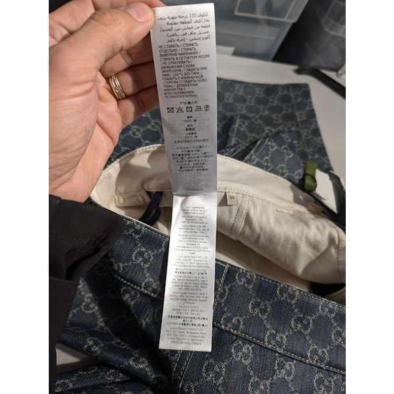 Gucci o1rshd1 Coated GG Denim Cargo Pant in Blue Size US 34 / EU 50 - 20 Thumbnail