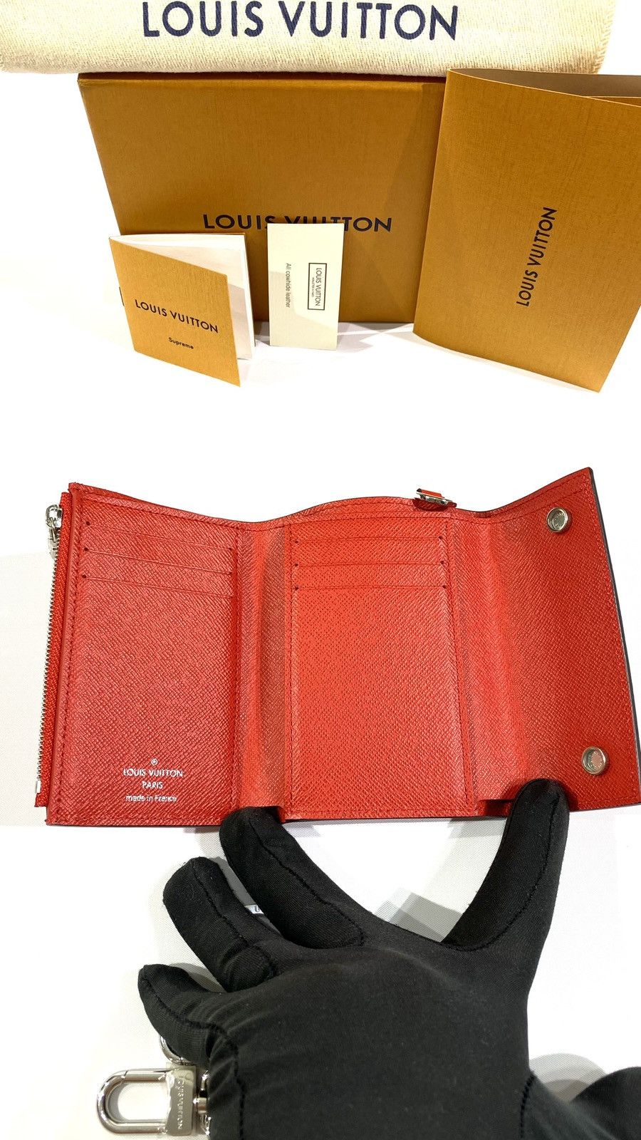Louis Vuitton × Supreme Louis Vuitton X SUPREME Chain Wallet Red EPI Leather Size ONE SIZE - 8 Thumbnail