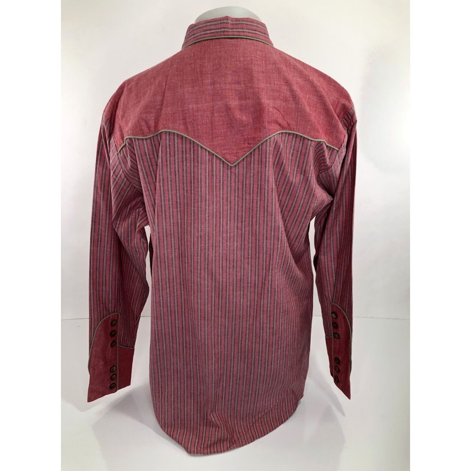 Scully Scully Western Shirt M Striped Button-Up Long Sleeve Vintage CORRIGAN NEW w TAG Mens Pink / Green / Blue Size US M / EU 48-50 / 2 - 7 Thumbnail