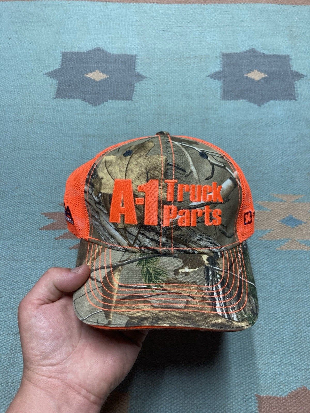 Vintage Vintage hat camo A-1 truck parts hi vis hunting mechanic Size ONE SIZE - 2 Thumbnail