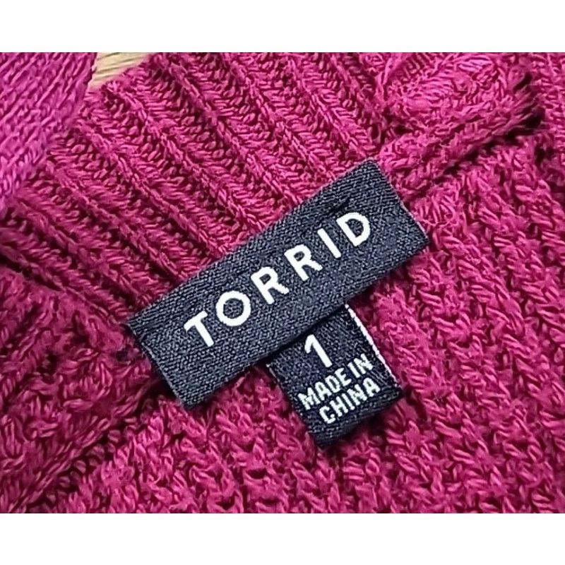 Torrid Torrid Plus 1X Maroon Cold Shoulder Knit Sweater Soft Cozy Size XL / US 12-14 / IT 48-50 - 3 Thumbnail