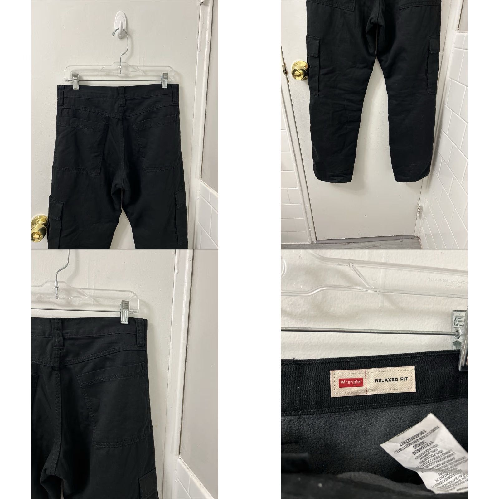 Wrangler Wrangler Cargo Pants Mens 30x30 Black Fleece Lined Relaxed Fit Trousers Size US 30 / EU 46 - 8 Thumbnail