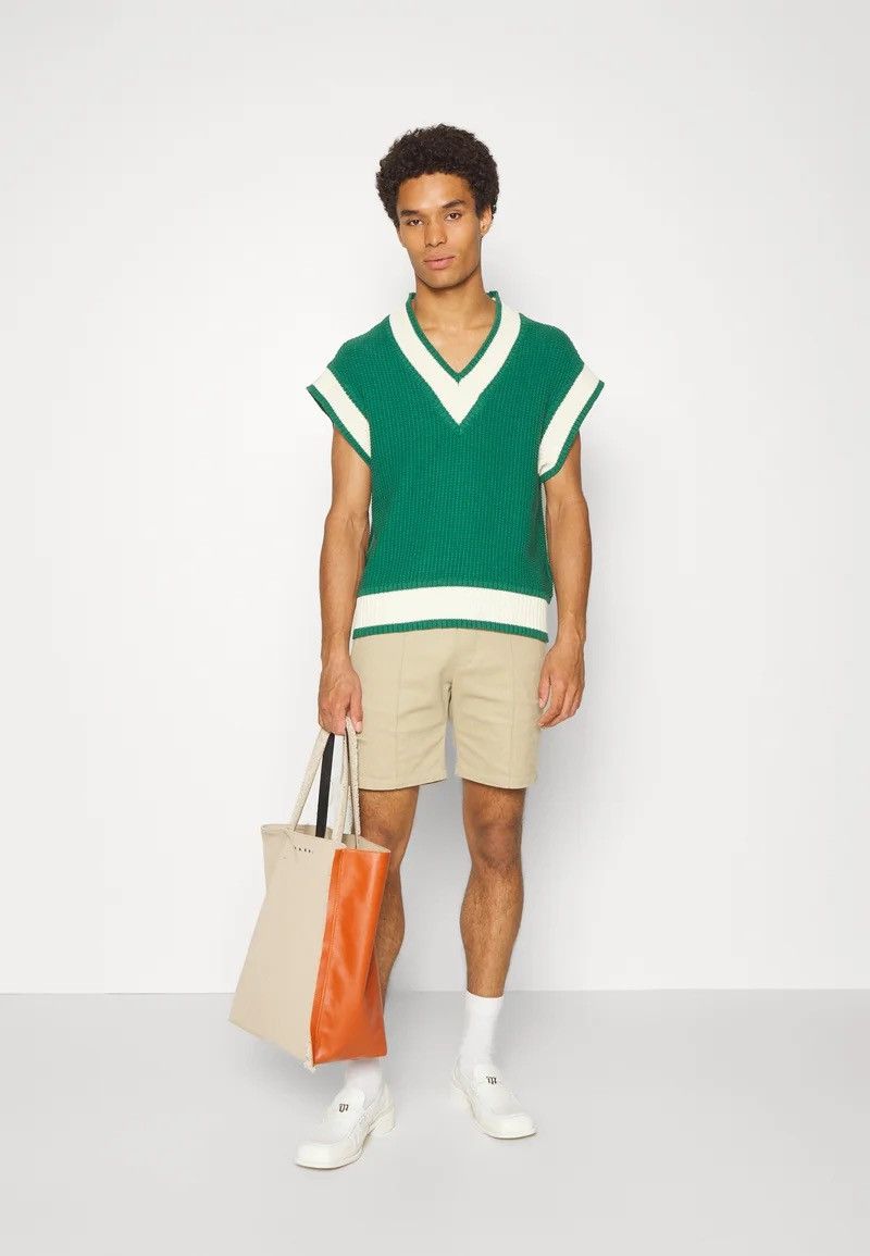 image of ds! Fw22 Emporio Armani Printed Logo Green Knitted Vest, Men's (Size Large)