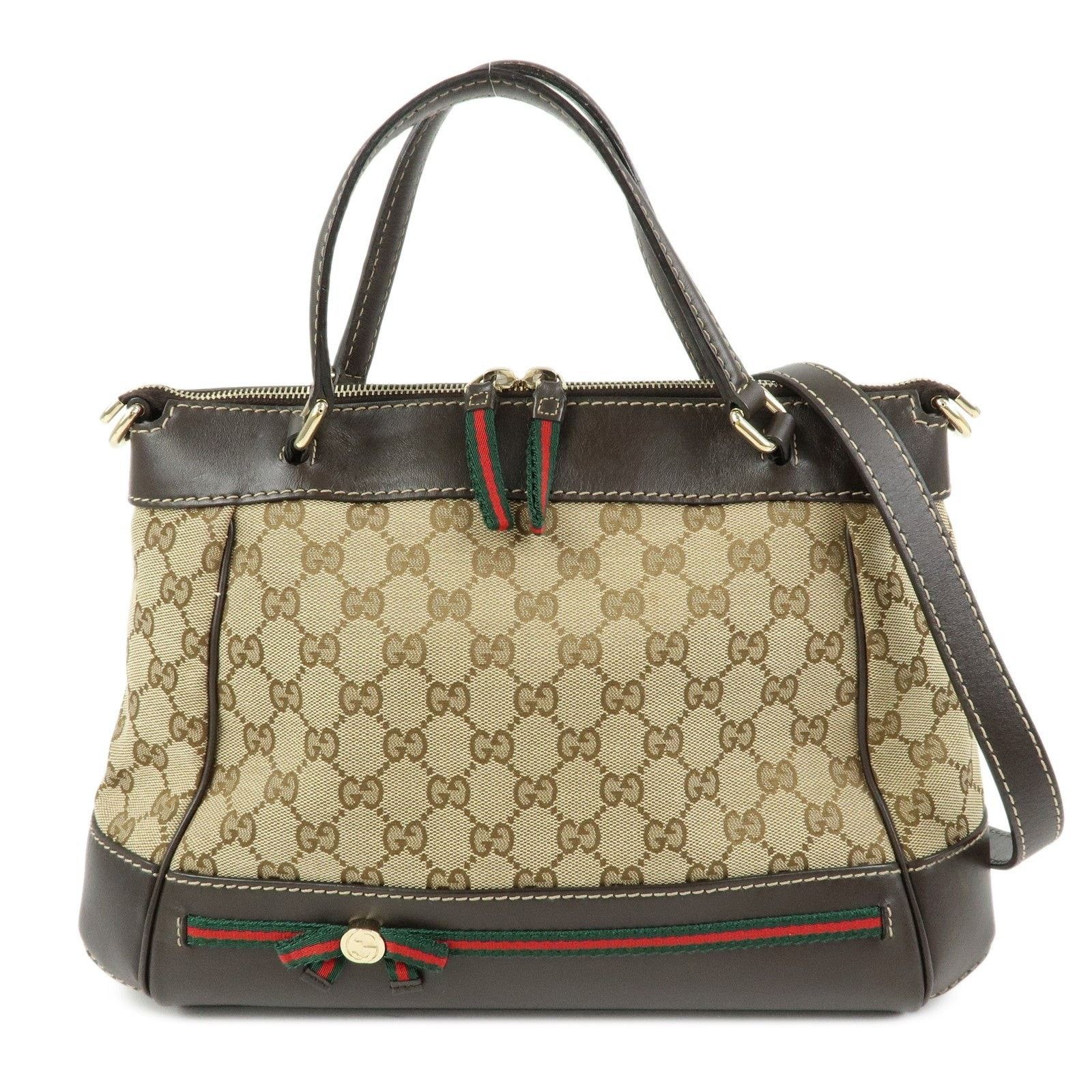 Gucci Gucci Mayfair GG Canvas & Leather Shoulder Bag Brown Size ONE SIZE - 1 Thumbnail
