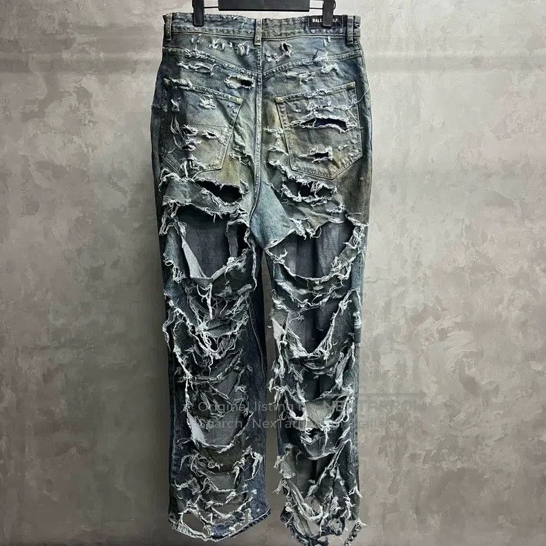 Balenciaga Balenciaga size M Blue Washed Distressed Frayed Hem Denim Size US 27 - 6 Thumbnail