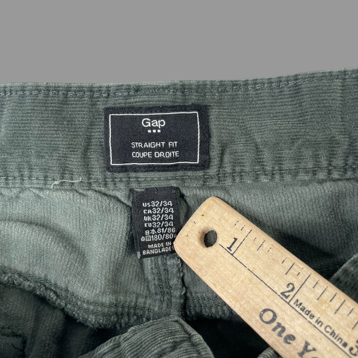 Gap × Vintage Vintage 90s green corduroy pants Size US 32 / EU 48 - 4 Thumbnail