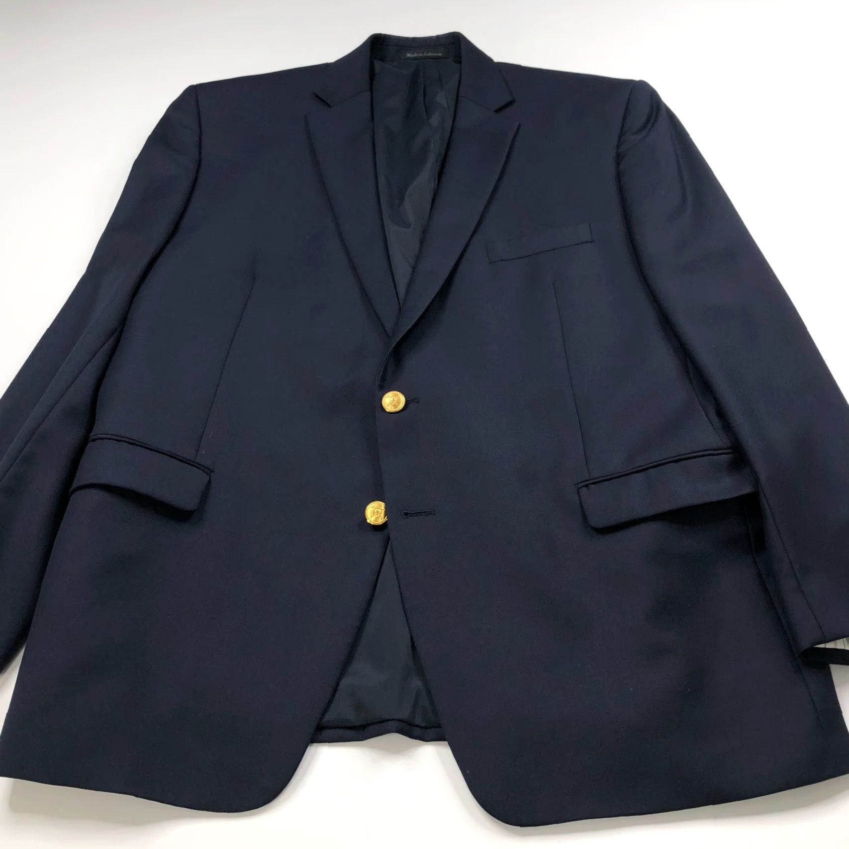 Ralph Lauren VINTAGE Lauren Ralph Lauren Green Label Blue Sport Coat Jacket 46 R Gold Buttons Blazer Mens Size 46R - 6 Thumbnail