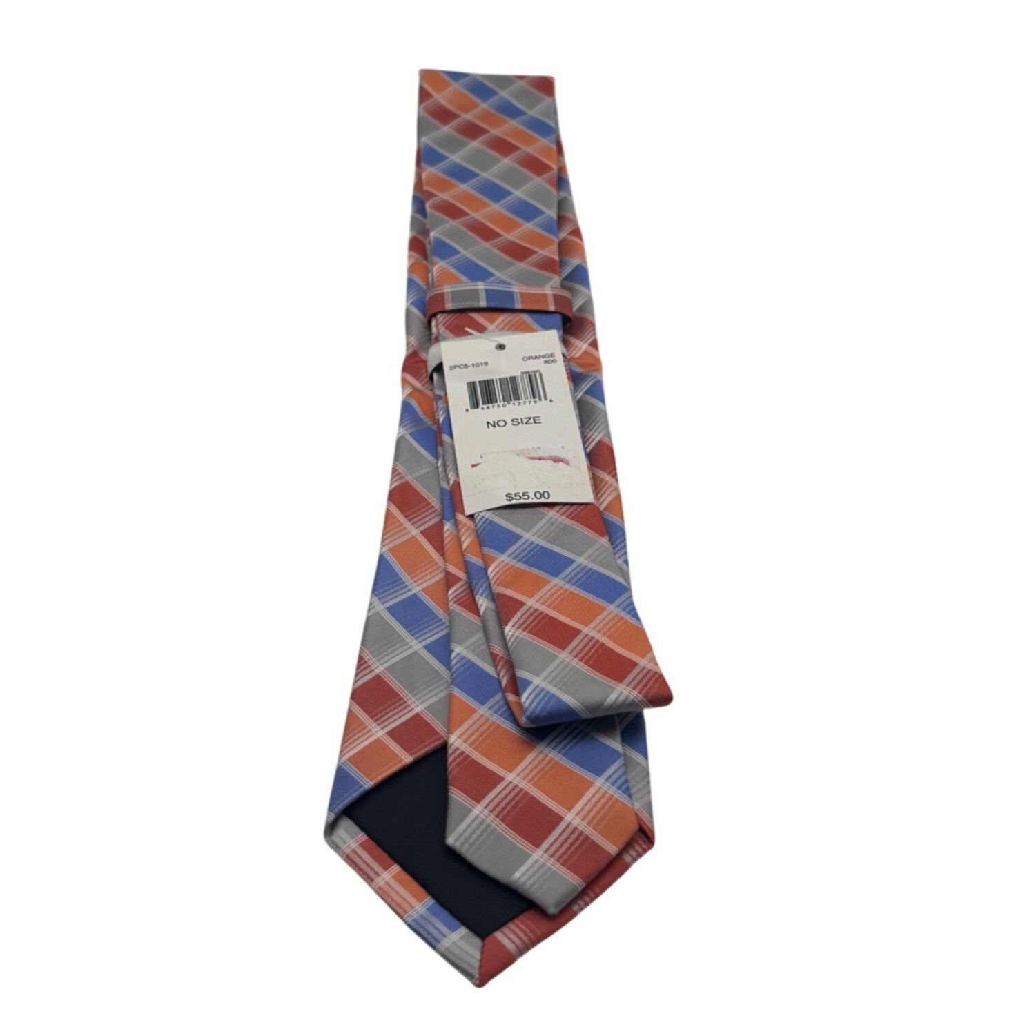 Perry Ellis Perry Ellis Portfolio Plaid Silk Necktie, Orange, OS Size ONE SIZE - 6 Thumbnail