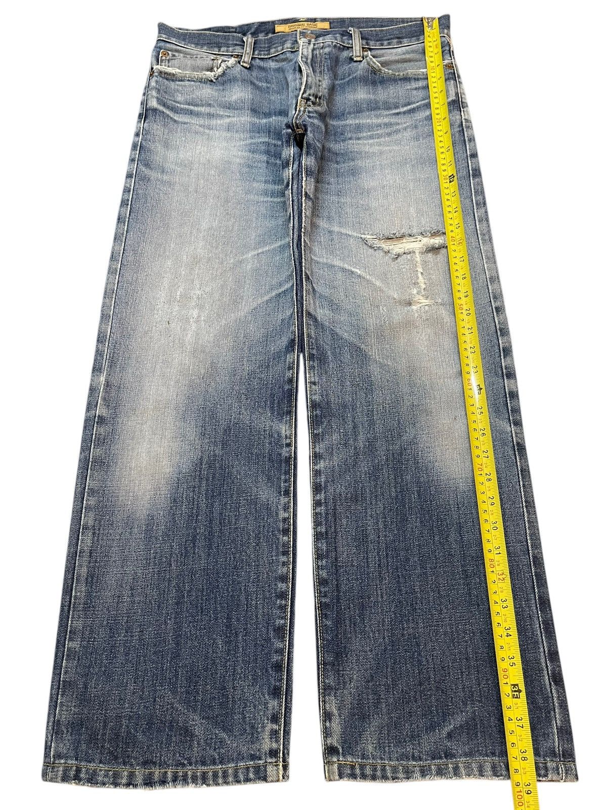 Uniqlo Vintage Y2k Japan Uniqlo Faded Wash Distress Wide Leg Baggy Size US 33 - 12 Thumbnail
