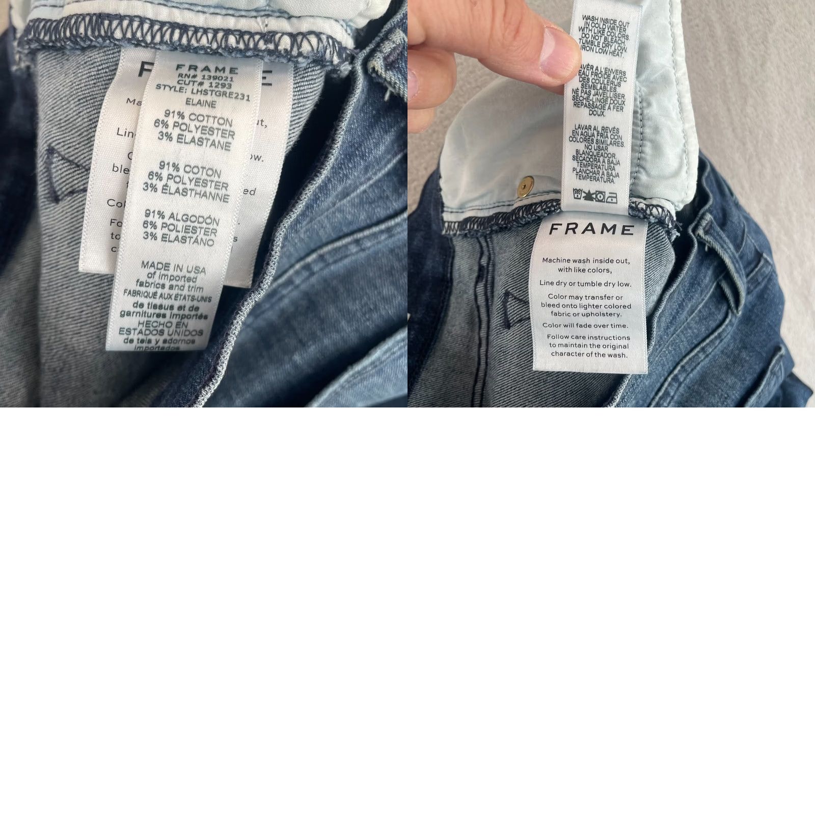 Frame FRAME DENIM Le High Straight Jeans Women 25 Elaine Split Frayed Hem Designer Jeans Women 25 Blue Cotton Blend Helms City Preppy Size 42" / US 20 - 9 Thumbnail