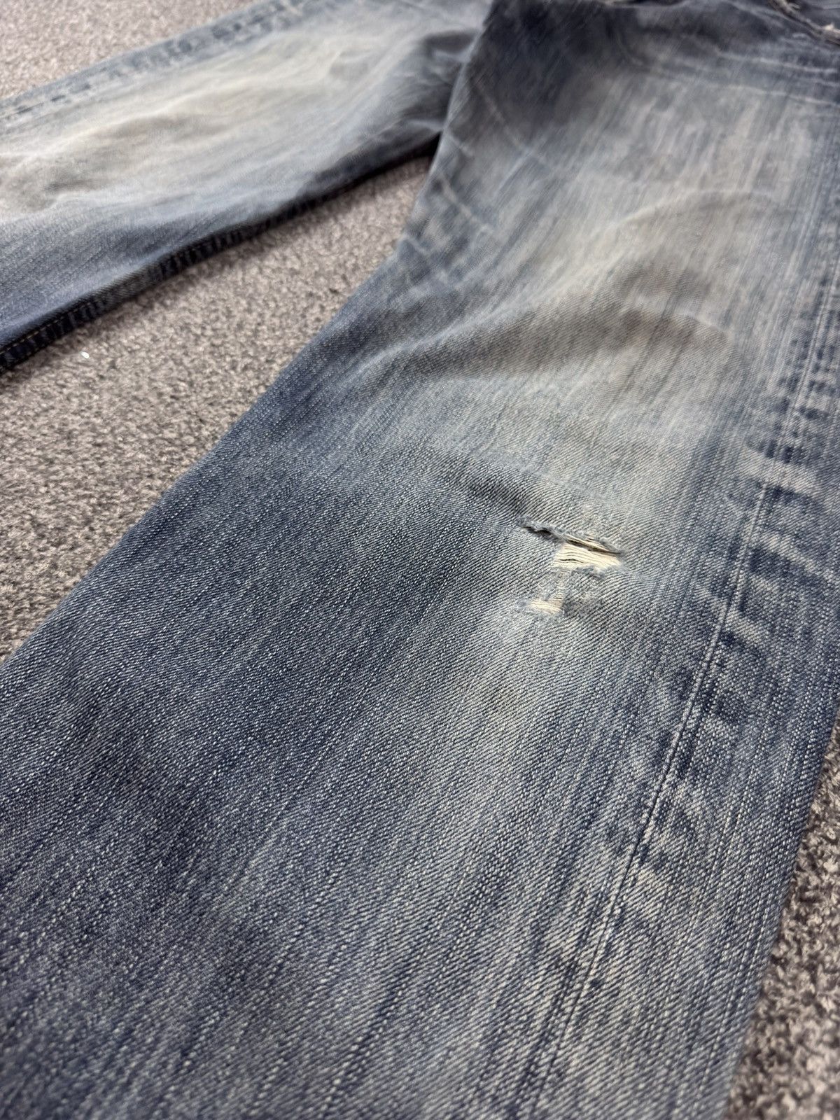 Fashion Victim Vintage 90s Japanese Denim Gu Distressed Size US 34 / EU 50 - 6 Thumbnail