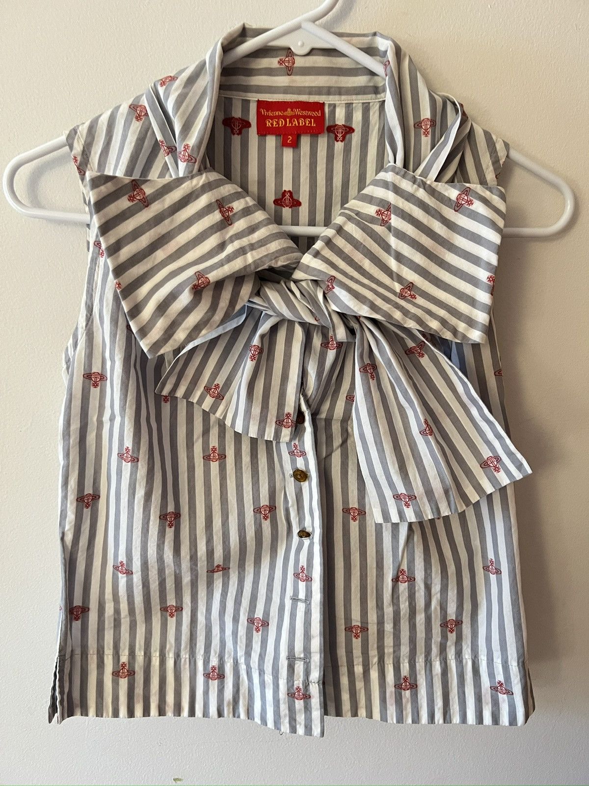 Vivienne Westwood Red Label Sleeveless Bow Shirt Size S / US 4 / IT 40 - 1 Thumbnail