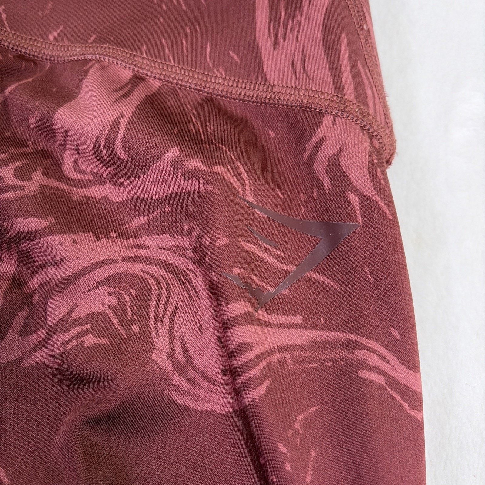 Gymshark Gymshark Maroon Marble Leggings Butt Scrunch Small Size 22" - 5 Thumbnail