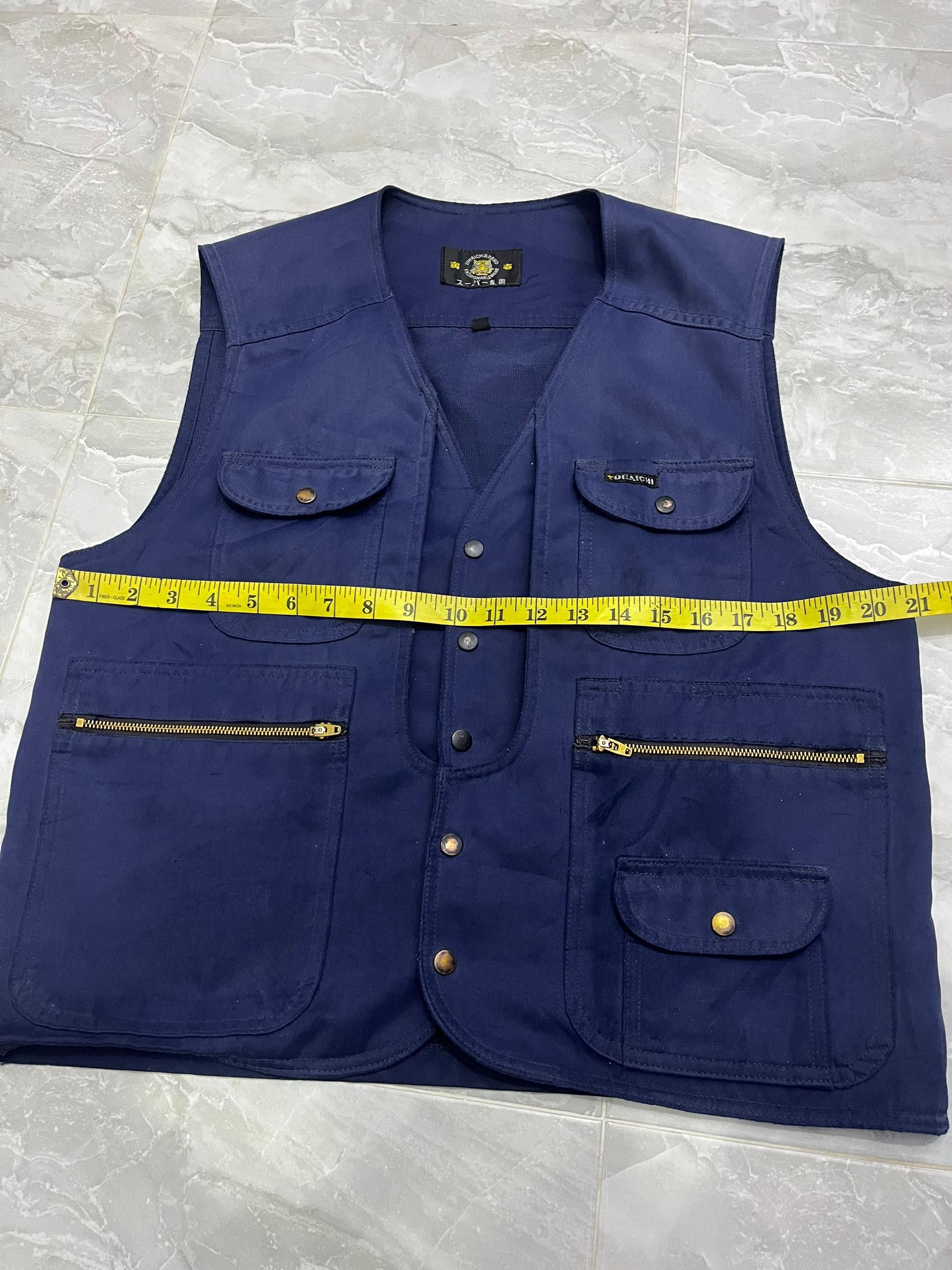 Japanese Brand Toraichi Japanese Workwear Utility Vest Indigo Size US M / EU 48-50 / 2 - 9 Thumbnail