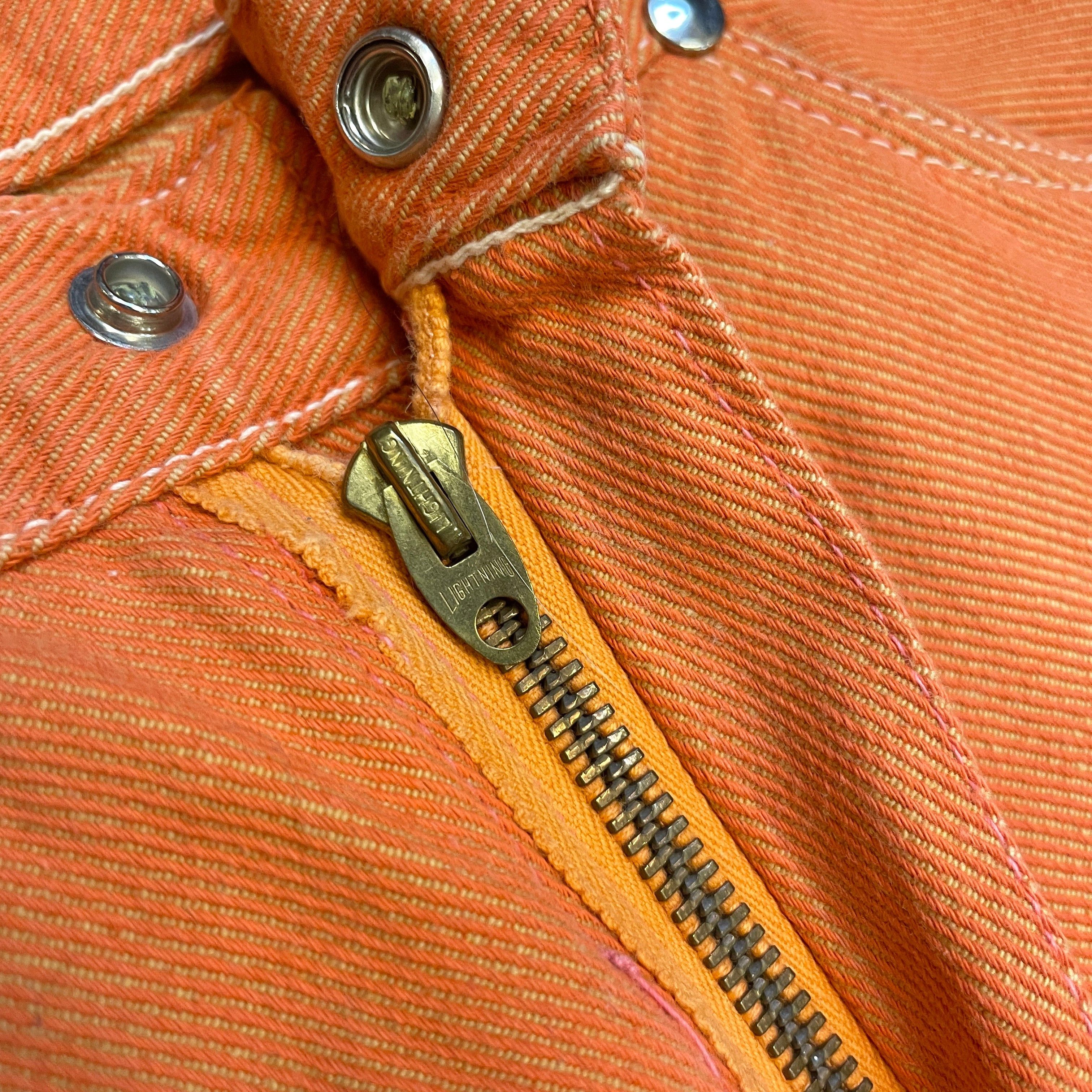 Wrangler RARE 60s Wrangler Sanforized Blue Bell Made In Canada Creamsicle Coloured Twill Trousers With Lightning Zipper Size 28" Size US 28 / EU 44 - 7 Thumbnail