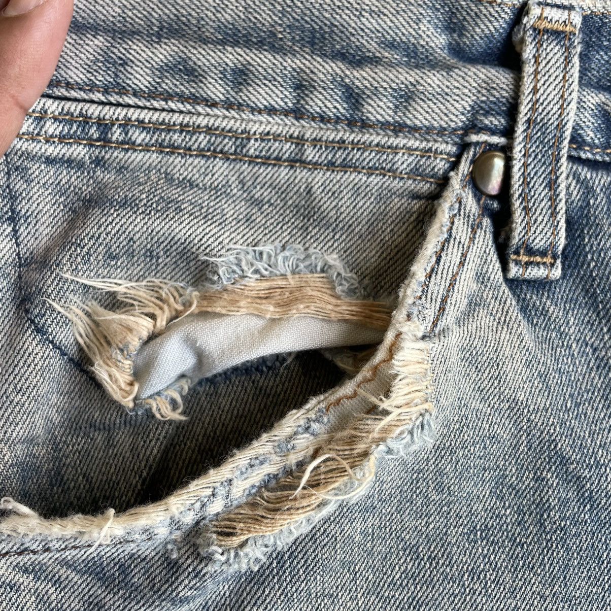 Wrangler 🔥Vintage 80s Wrangler Stoned Washed Ripped Distress Jeans Size US 32 / EU 48 - 10 Thumbnail