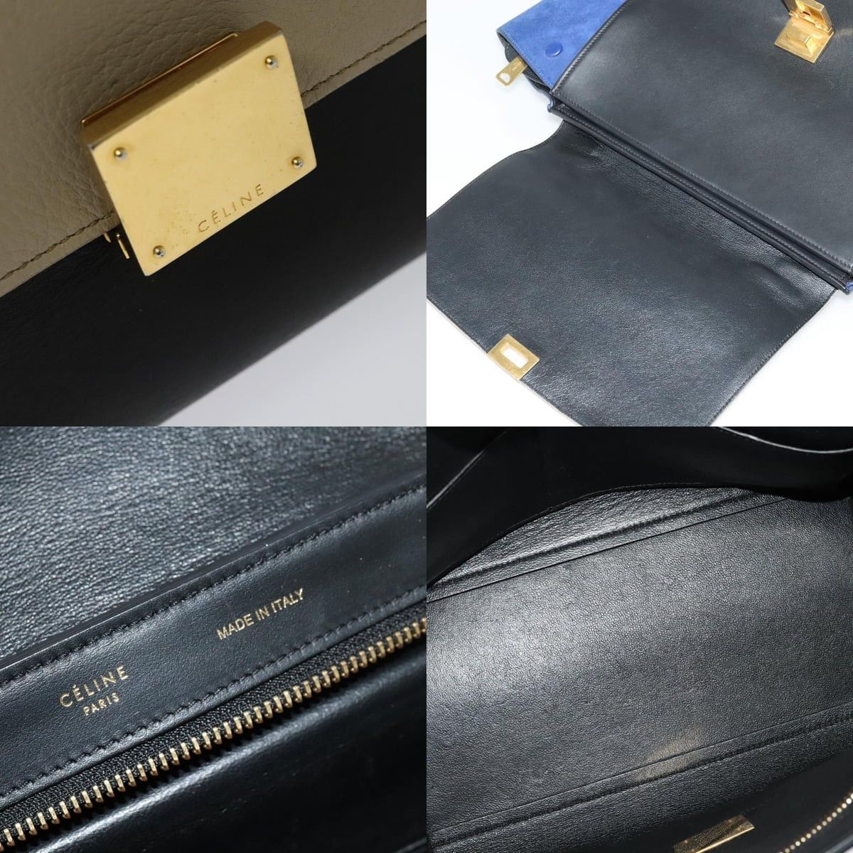 Celine CELINE Trapeze Hand Bag Leather Beige Gold Size ONE SIZE - 11 Thumbnail