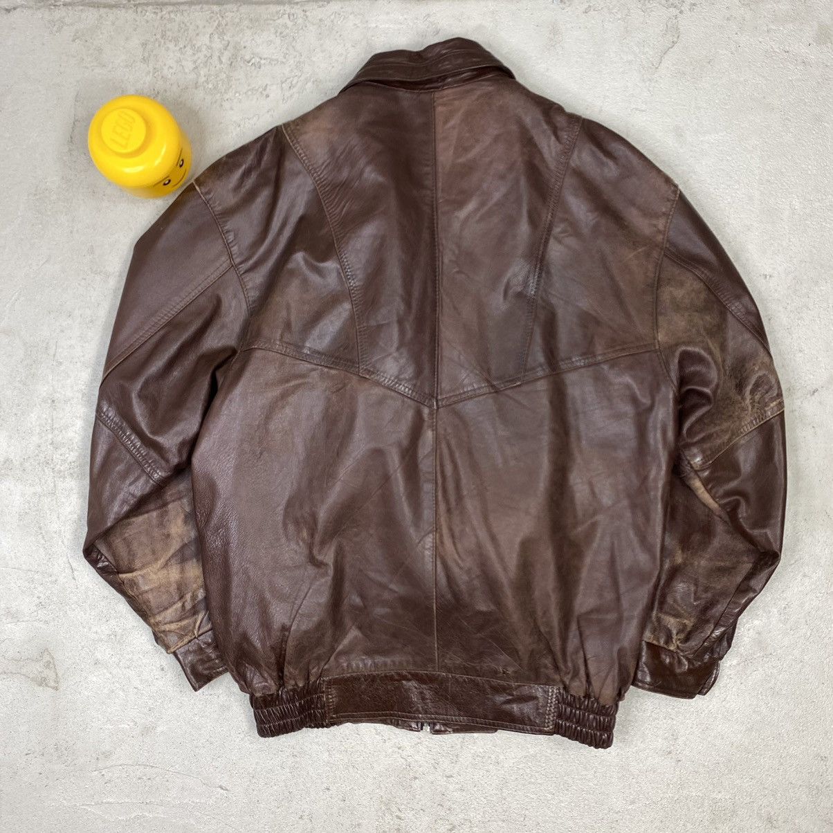 Vintage Leather jacket with lining vintage bomber boxy oversize Size US XL / EU 56 / 4 - 7 Thumbnail