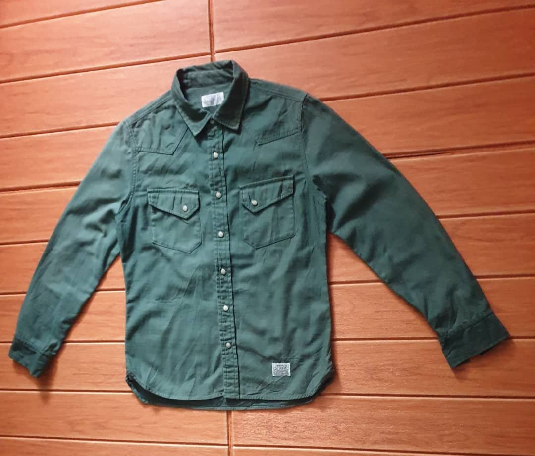 Japanese Brand 💥Stooge & Co Union Made green colour Western shirt Size US S / EU 44-46 / 1 - 6 Thumbnail