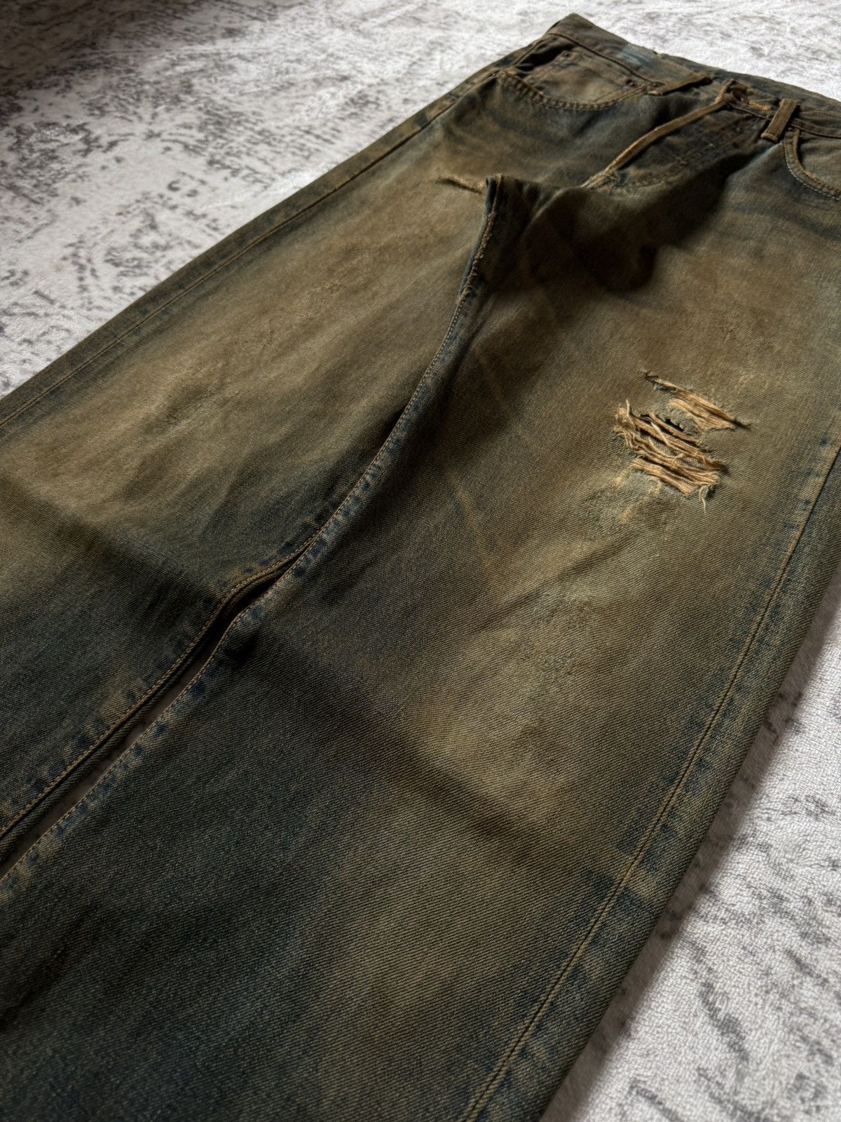 Kapital Edwin 505 OG Type 1 Baggy Loose Mud Wash Jeans Size US 29 - 9 Thumbnail