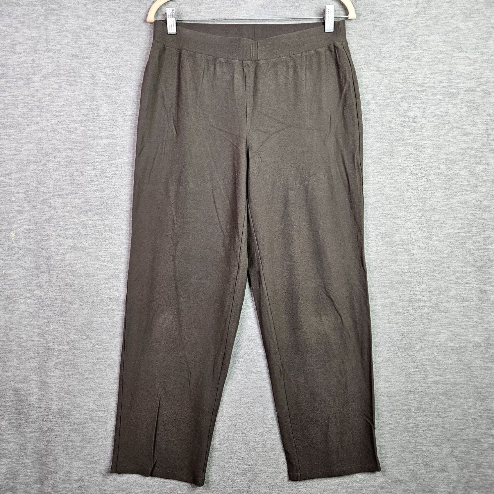Eileen Fisher Eileen Fisher Pants Women Small Petite Olive Green Pull On Casual Stretch Nylon Viscose Elastane Straight Flat Front Solid Green Regular Womens Size 28" / US 6 / IT 42 - 2 Thumbnail
