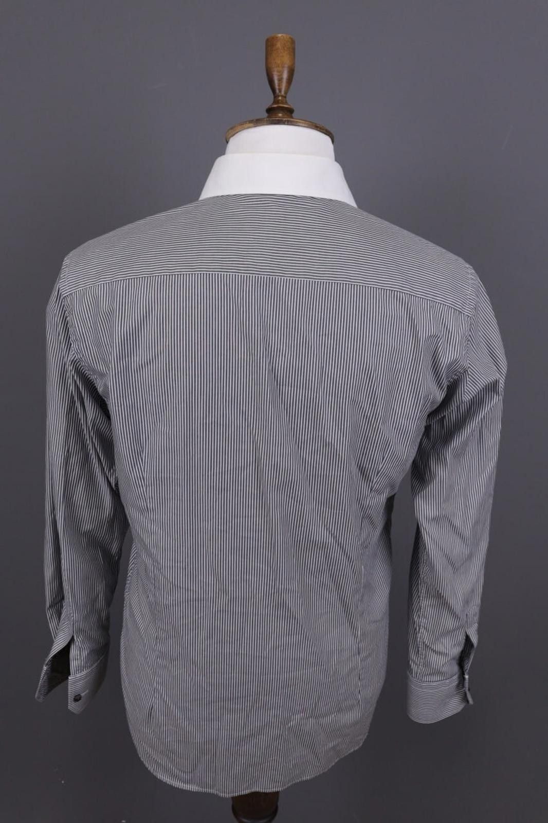 Eton Eton Slim Fit Gray Pinstrie Down Dress Shirt Size 42 / 16 Size US M / EU 48-50 / 2 - 12 Thumbnail