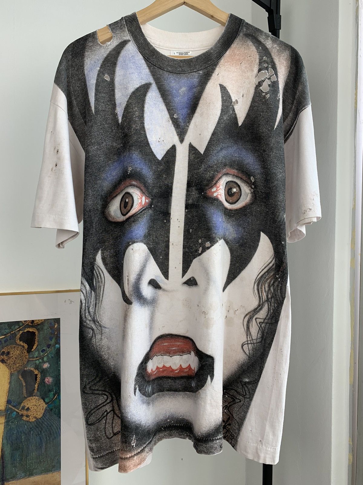 Band Tees Vintage 90’s Kiss Thrashed Fullprint Tshirt Size US L / EU 52-54 / 3 - 1 Thumbnail