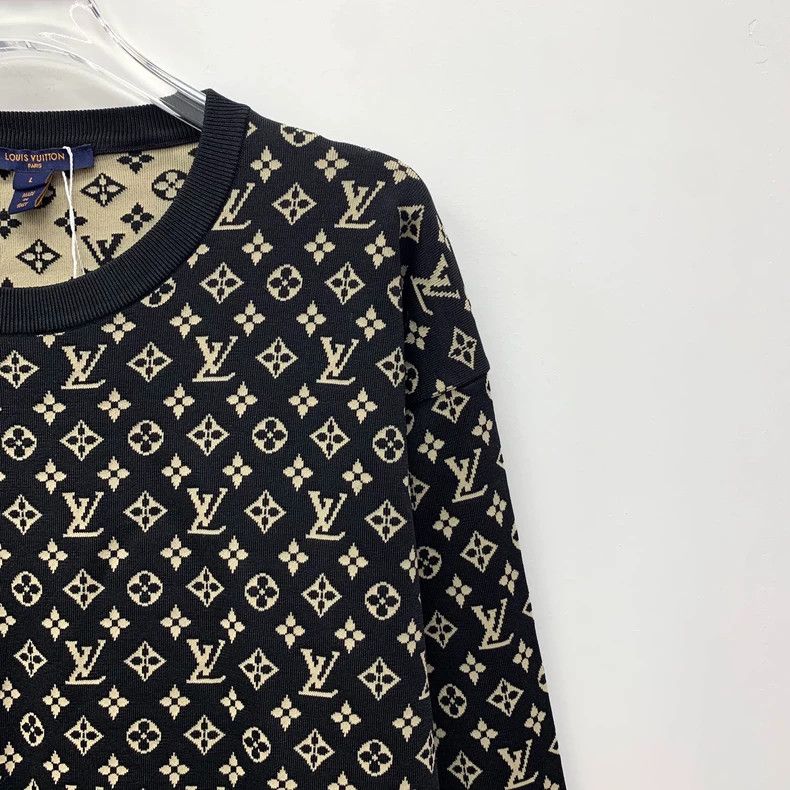 Louis Vuitton Louis Vuitton Black logo jacquard printed mulberry silk cr Size L / US 10 / IT 46 - 3 Thumbnail