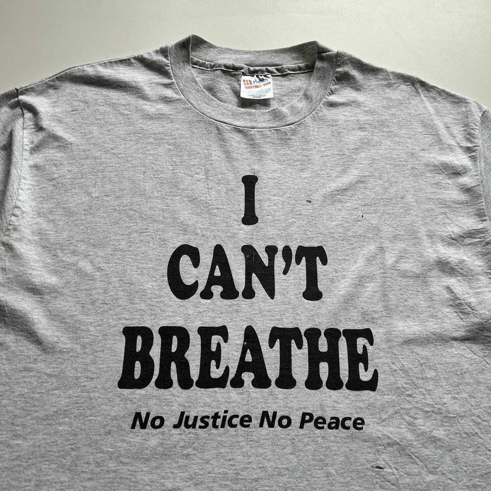 Hanes Vintage I Cant Breathe T Shirt XL Hanes No Justice No Peace Size US XL / EU 56 / 4 - 2 Thumbnail