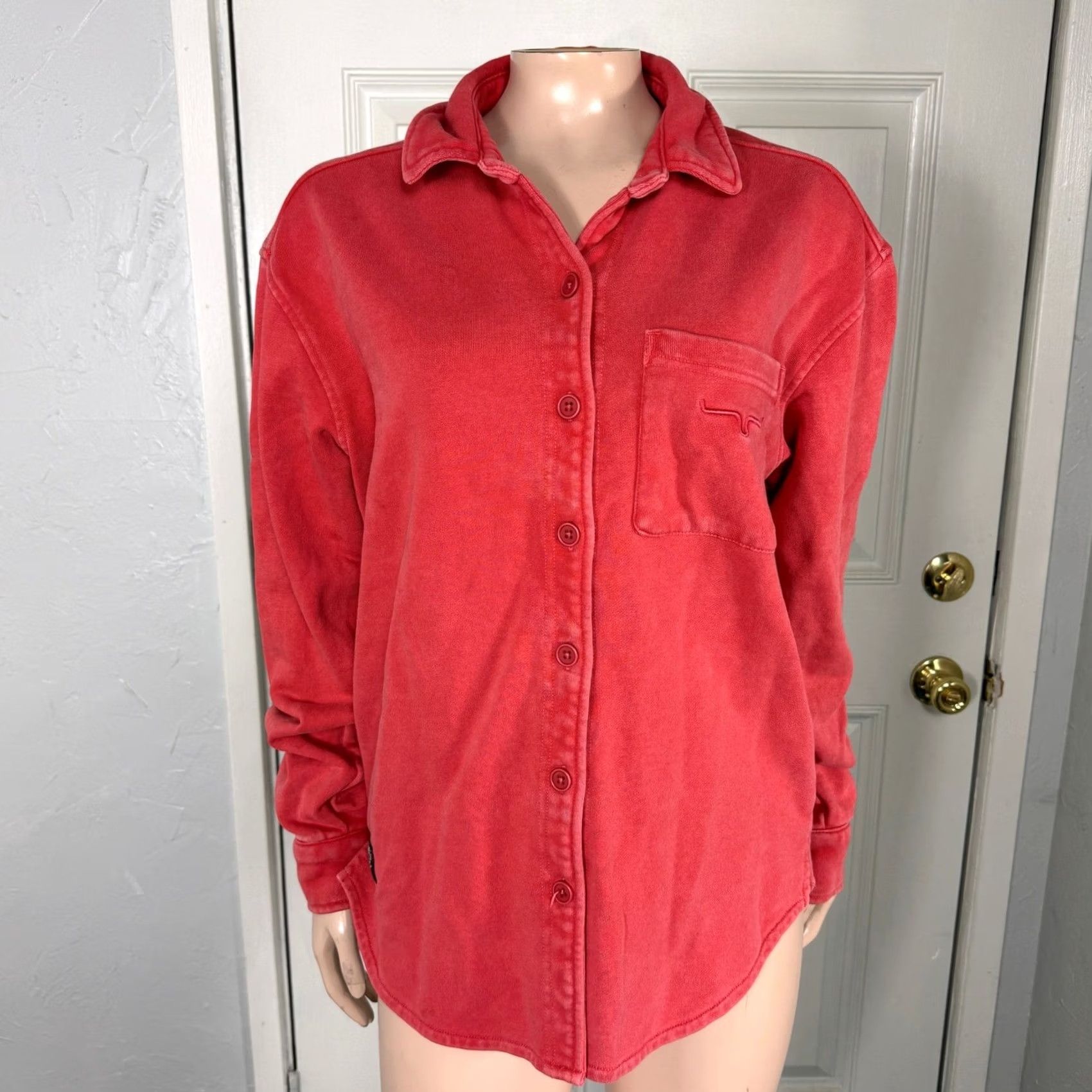 Vintage Kimes Ranch Womens Sweatshirt Button Jacket M Cotton Knit Blue Nylon? Size M / US 6-8 / IT 42-44 - 2 Thumbnail
