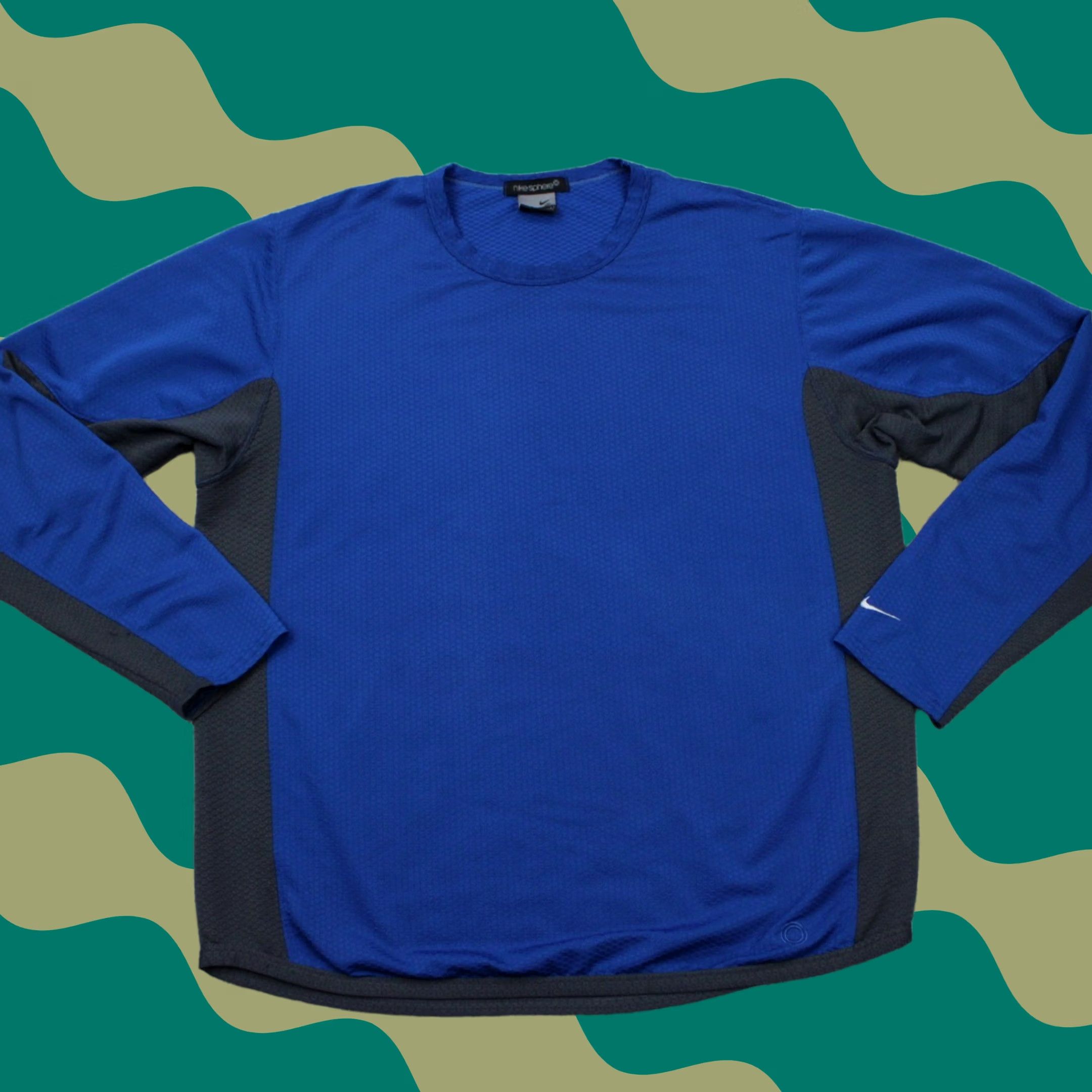Nike Nike Sphere Shirt Men L Blue/Gray Textured Waffle Knit L/S Polyester Size US L / EU 52-54 / 3 - 1 Thumbnail