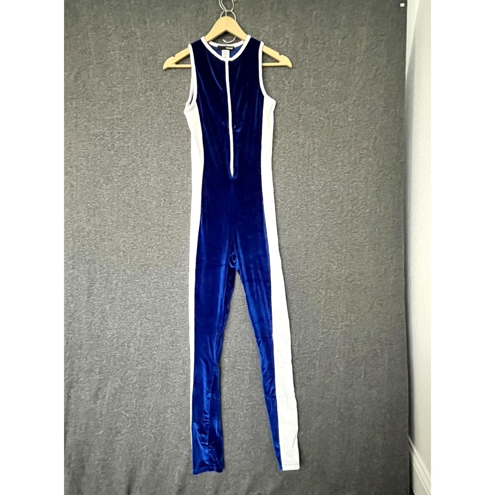 Vintage Codigo Women's Yoga Sleeveless Tight 1/4 Zip Round Neck Blue Jumpsuit Size M Size 32" / US 10 / IT 46 - 2 Thumbnail