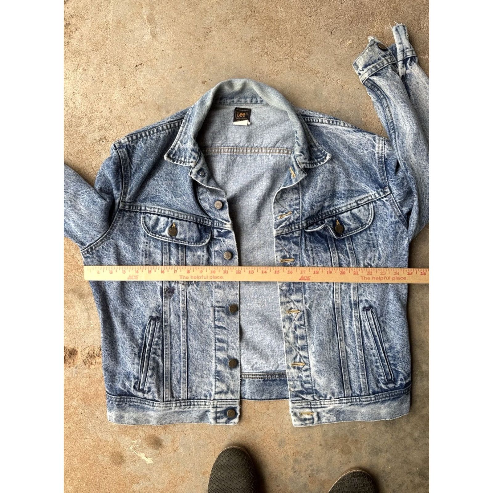Lee VINTAGE Lee Denim Jacket Acid Wash Button Up USA Men's Large Jacket Coat Size US 33 - 7 Thumbnail