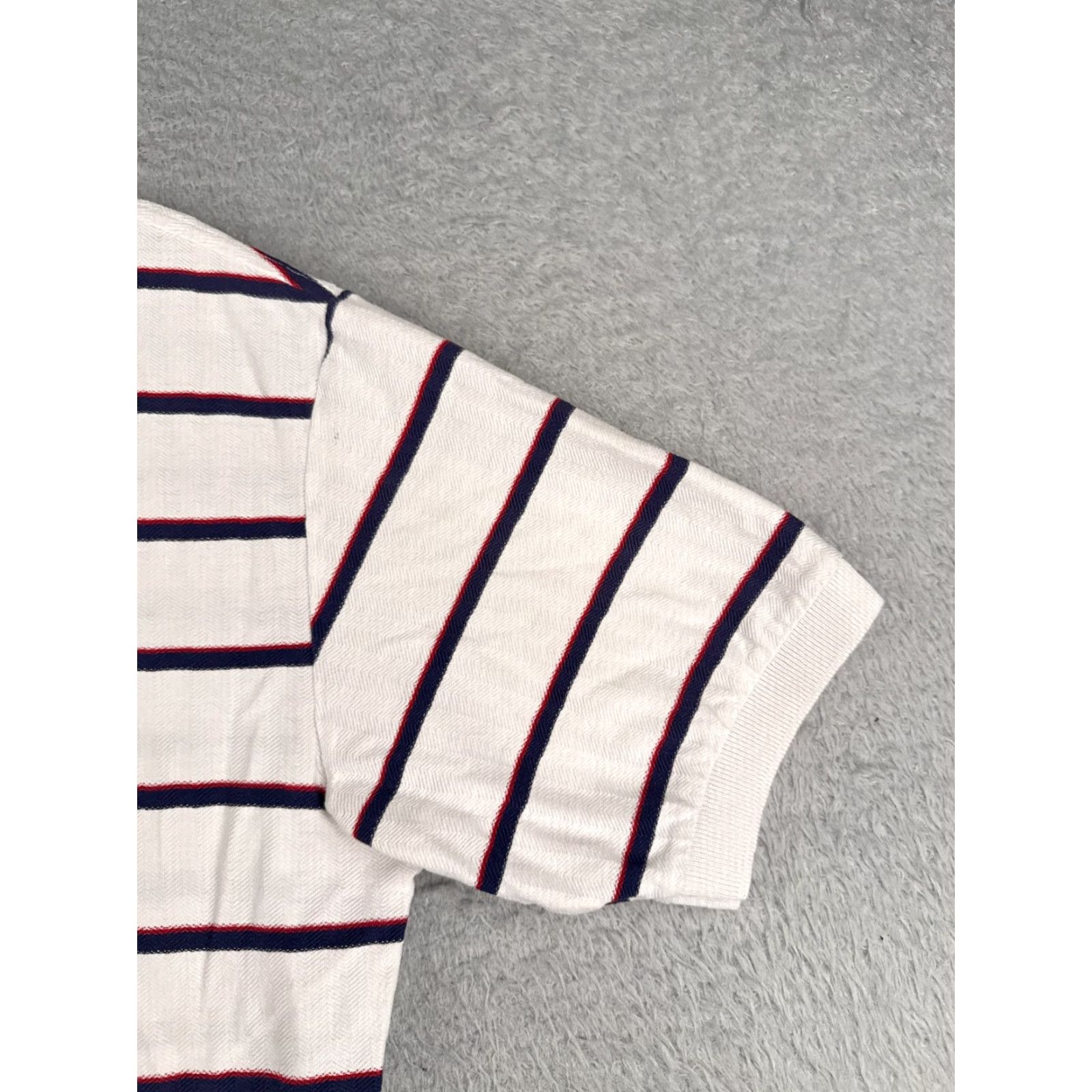 Ralph Lauren VINTAGE Ralph Lauren Polo Shirt Men Large White Black Herringbone 100% Cotton Short Sleeve Logo Embroidered Size US L / EU 52-54 / 3 - 2 Thumbnail