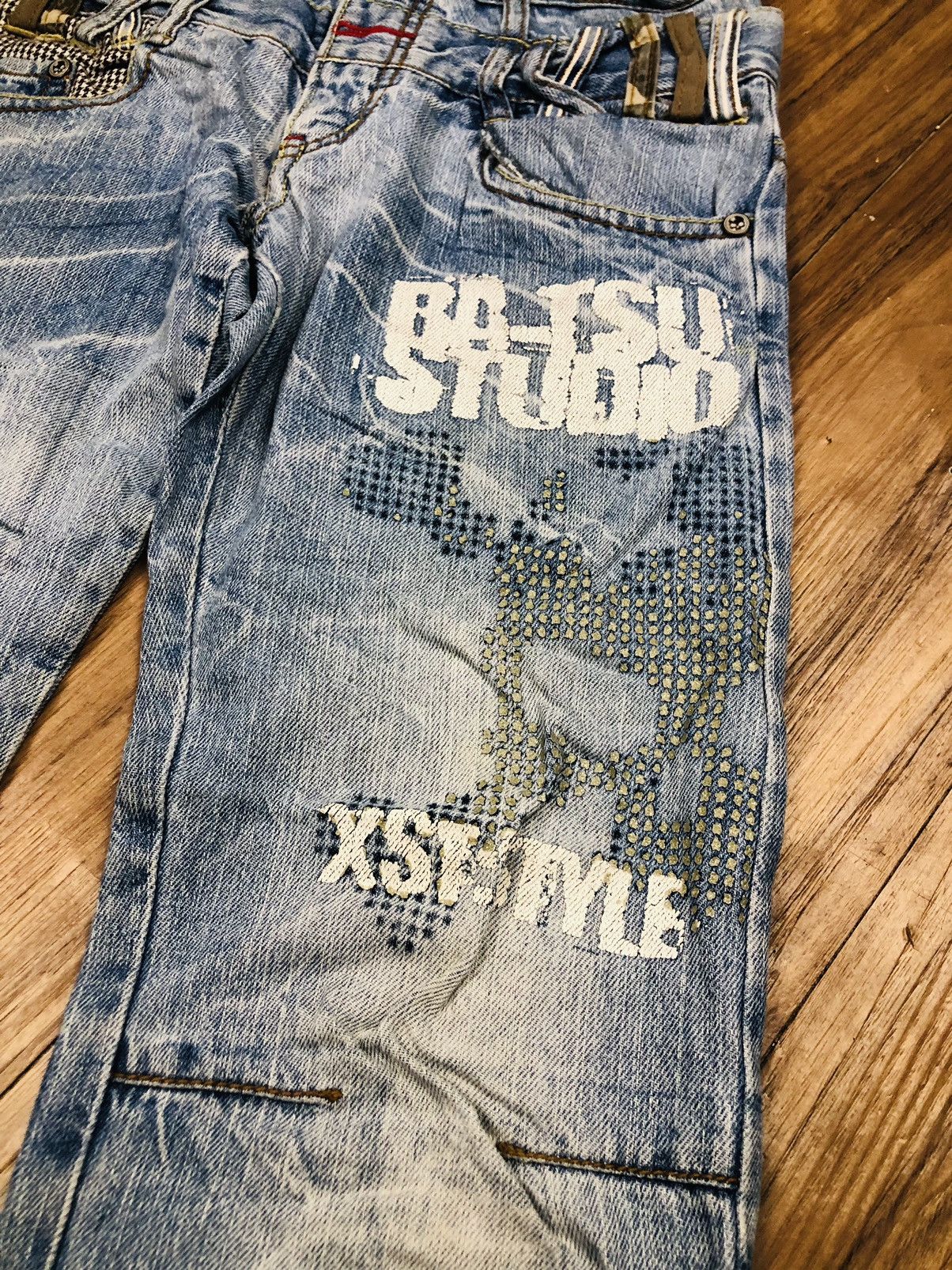 Japanese Brand BA-TSU STUDIO Y2K Reworked Distressed Denim (37) Size US 27 - 7 Thumbnail