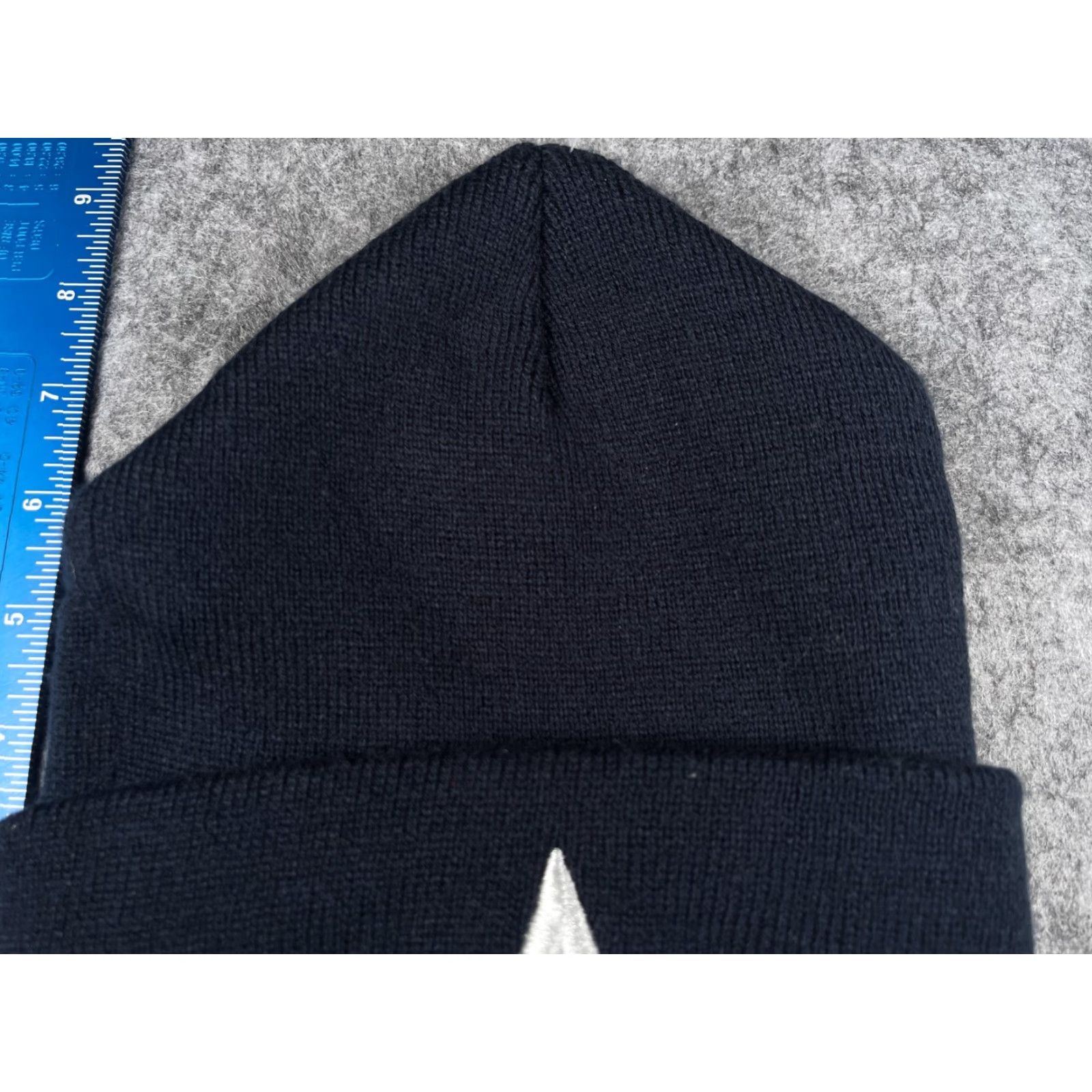 Vintage VINTAGE Star Beanie Toque Knit Adult One Size Dark Navy Blue 100% Acrylic Embroidered Star Pattern Winter Mens Size ONE SIZE - 3 Thumbnail