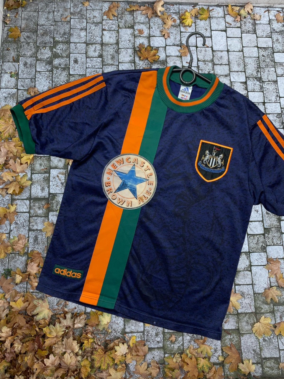 image of Vintage New Castle Soccer Jersey Adidas Away in Blue, Men's (Size Small)
