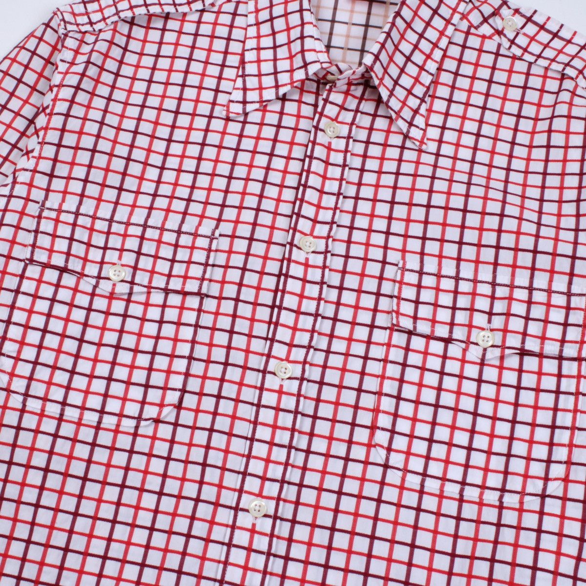 Hugo Boss × Vintage HUGO BOSS Orange Vintage White Red Plaid Long Sleeve Shirt Size US L / EU 52-54 / 3 - 3 Thumbnail