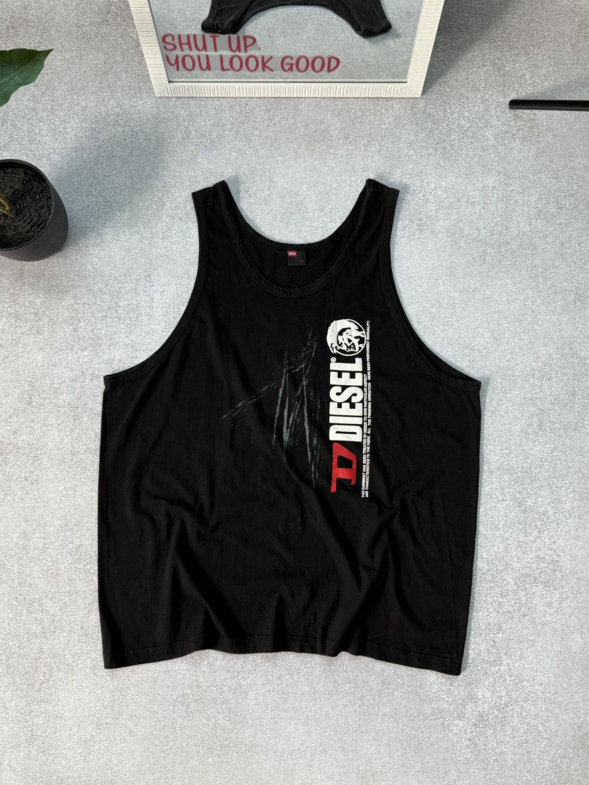 Diesel Vintage Diesel Sleeveless T-Shirt Big Logo Black Y2K Japan Size US XXL / EU 58 / 5 - 1 Thumbnail