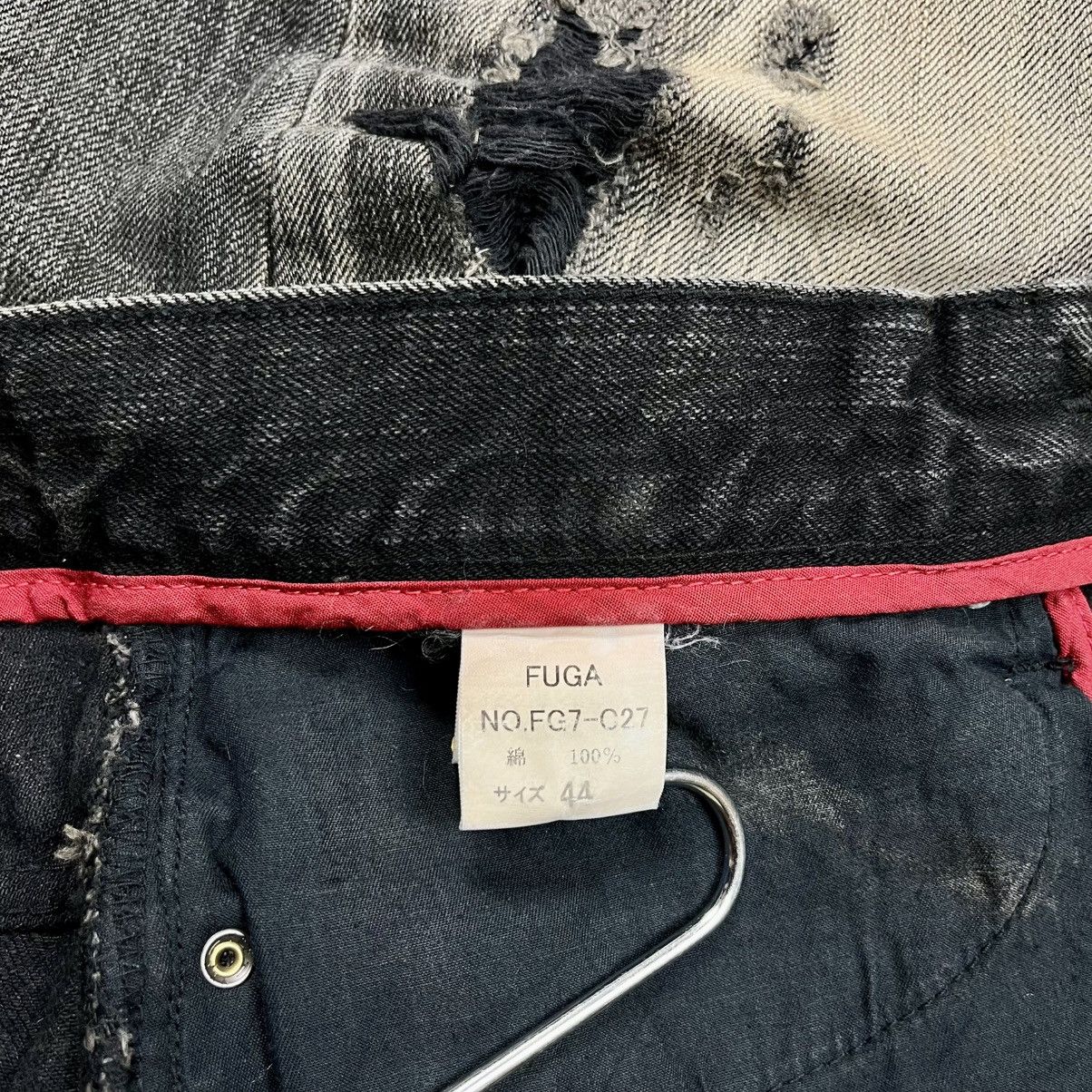 GOSTAR DE FUGA 2000s Fuga - Vkei Style Crashed Flared Denim Pants Size US 29 - 13 Thumbnail