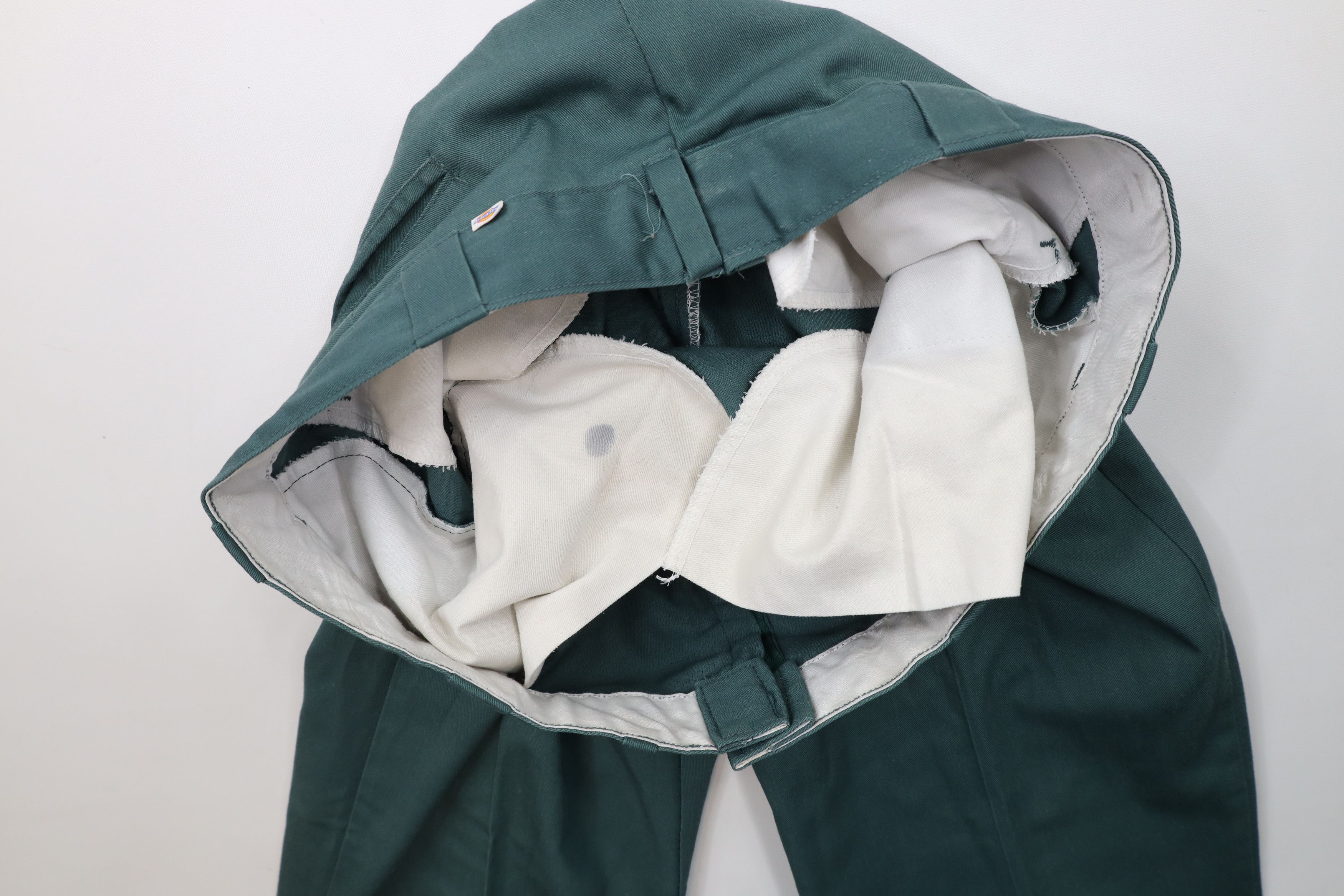 Dickies × Vintage Vintage 90s Dickies Spell Out Wide Leg Work Pants Green USA Size US 38 / EU 54 - 6 Thumbnail