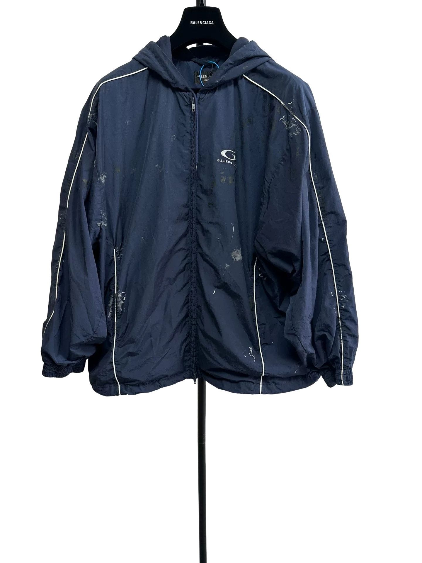 Balenciaga Balenciaga Logo Print Hooded Zip Jacket XS Size US XS / EU 42 / 0 - 1 Thumbnail