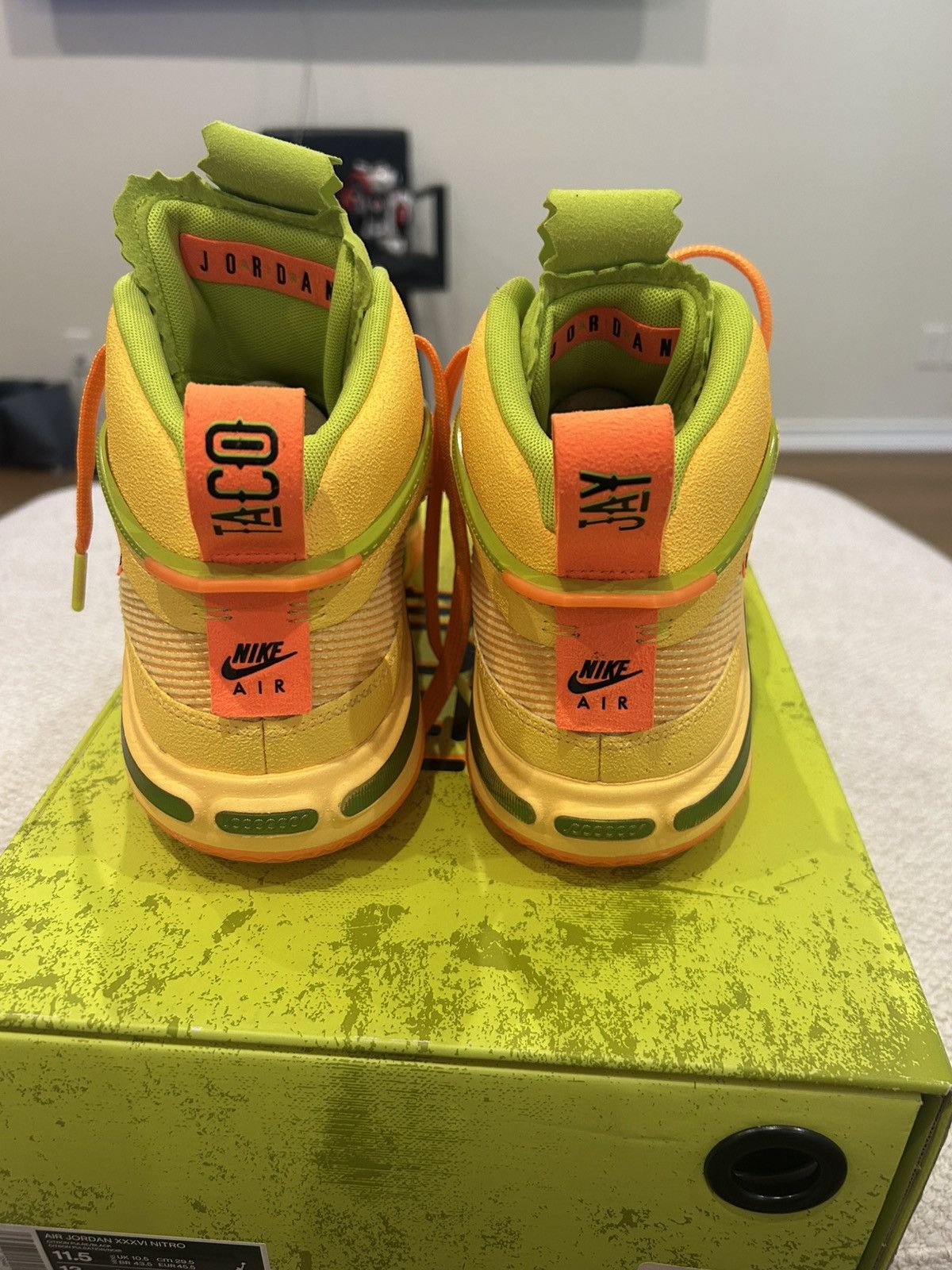 Jordan Brand Jayson Tatum Air Jordan 36 Nitro Taco Jay Size US 11.5 / EU 44-45 - 4 Thumbnail