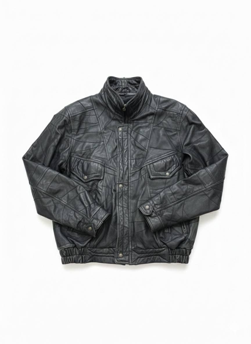 Vintage 90s Vintage Elazar Leather Patchwork Bomber Jacket Size US XL / EU 56 / 4 - 1 Thumbnail
