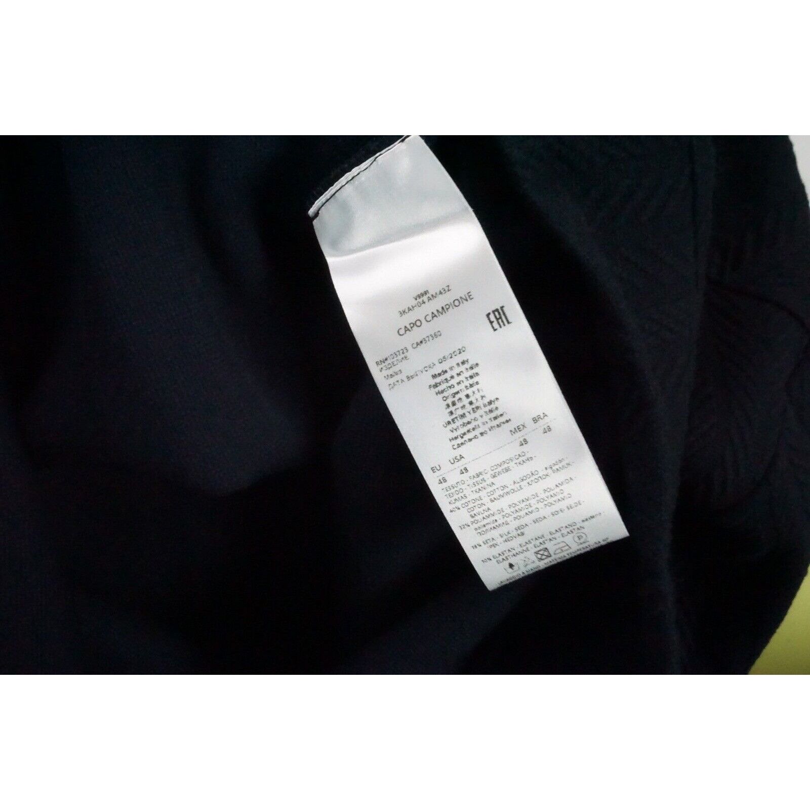 Giorgio Armani Giorgio Armani Black Label Cotton Blend Navy Textured Sweate Size US M / EU 48-50 / 2 - 5 Thumbnail